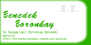 benedek boronkay business card